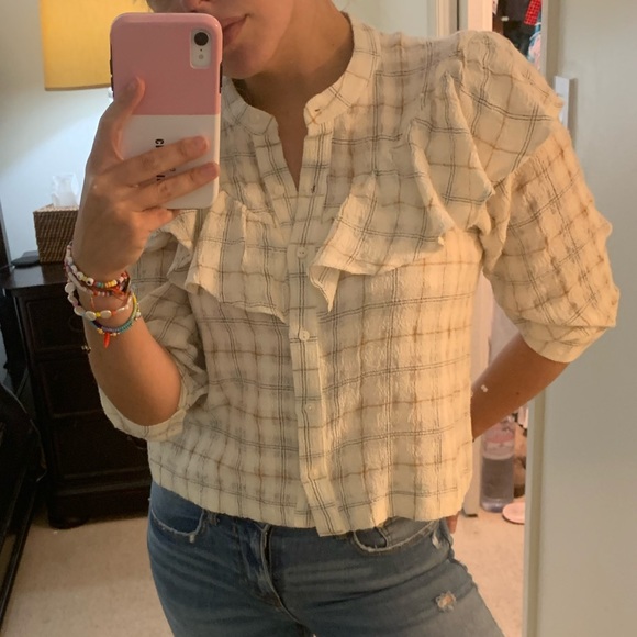 Zara plaid top with ruffles - Picture 4 of 4